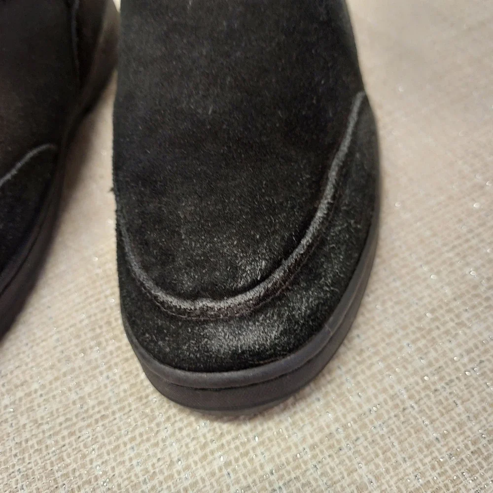 UGG Australia Ultra Tall Black Suede Shearling Boots Womens 8 5245